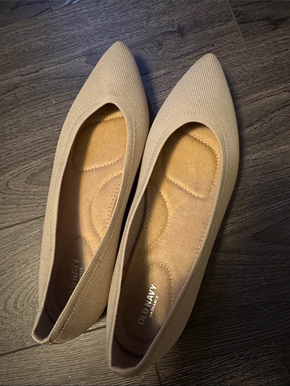 Old Navy Women's Beige Pointed-Toe Knit Flats Women’s 11
